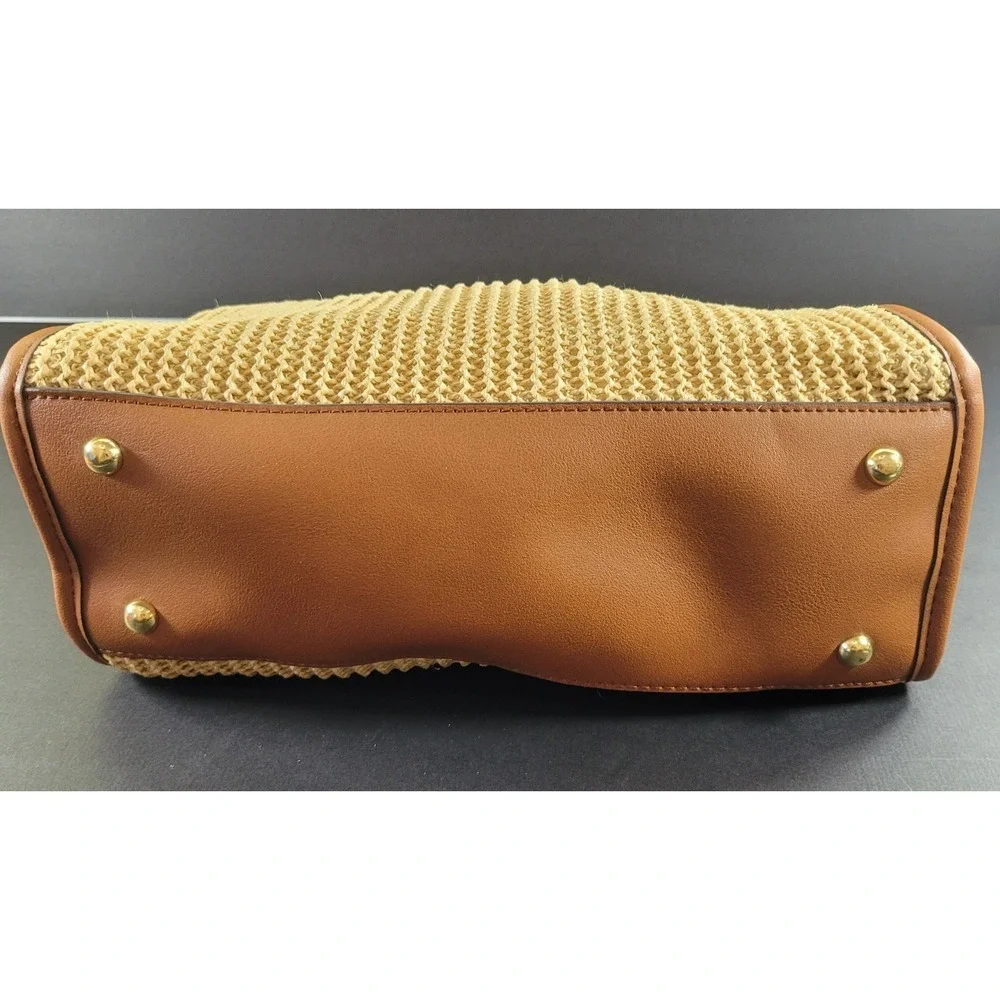 Charming Charlies NWOT Vegan Leather Woven Purse Hobo Wheat / Brown